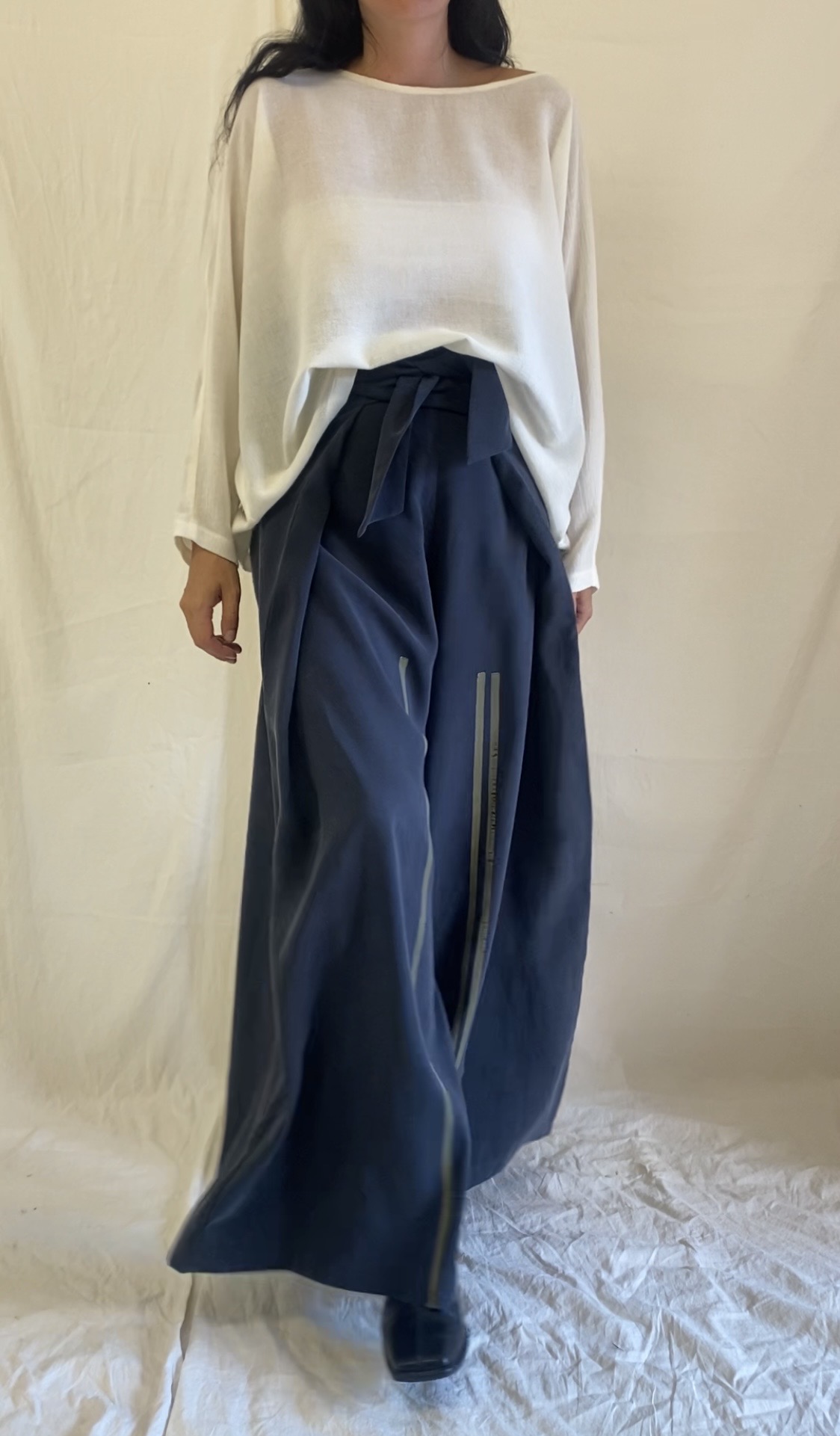 Wrap pants no season cupro lavagna